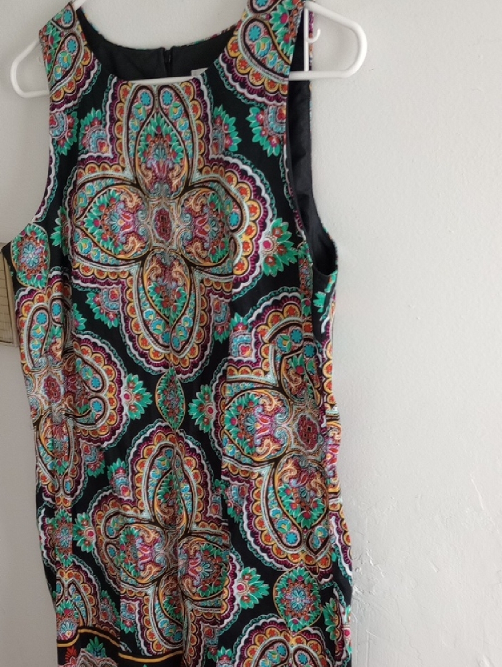 London Times Black Multi-Print Sleeveless Tunic